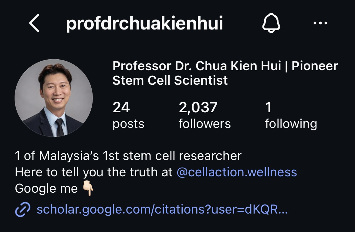 Doctor Instagram profile example